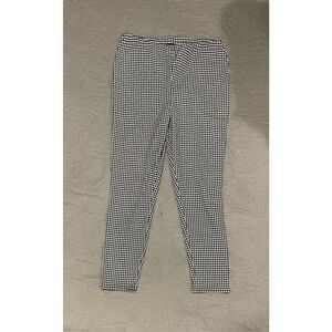 Nasty Gal Black White Checkered Leggings Stretchy Women’s 8 New